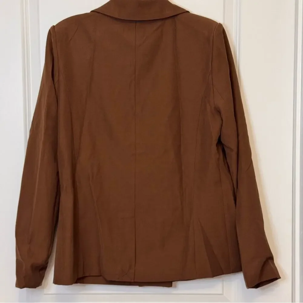 Sage Brown Blazer Tailored Fit Notched Lapels - Picture 3 of 3